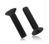 5-50pcs/lot M1.6 M2 M2.5 M3 M4 M5 M6 M8 Alloy Steel Flat Head Socket Screw Grade10.9(15MM_M3 50PCS)