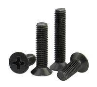 5-50pcs M1.6 M2 M2.5 M3 M4 M5 M6 M8 Black 304 Stainless Steel Cross Slot Flat Countersunk Head Bolt Screw Length:3mm-60mm(12mm,M2 (50pcs))