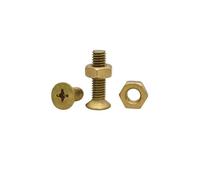5-50pcs M2 .5 M3 M4 M5 M6 Brass Copper 2 In 1 Flat Head Bolt Nut Combination Set Cross Countersunk Screw Hexagon Nuts(M4x35mm-10Sets)