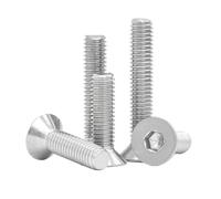 5/50pcs M2 M2.5 M3 M4 M5 M6 M8 M10 304 Stainless Steel Hexagon Hex Socket Countersunk Screw Flat Head Bolts DIN7991(12mm,M5(20PCS))