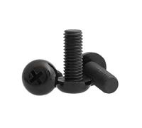 5-50pcs M2/M2.5/M3/M4/M5/M6/M8 PA-type Black Nylon Round Head Cross Recess Screws, M6x40mm(5pcs)