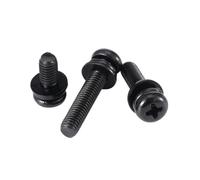 5-50pcs M2/M2.5/M3/M4/M5/M6 PB-type Black Zinc Plated Carbon Steel Button Head Cross Recessed Screws with Washer, M6x25mm(5pcs)