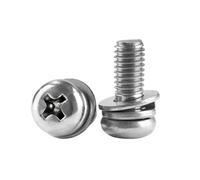 5-50pcs M2/M2.5/M3/M4/M5/M6 PB-type Nickel Plated Carbon Steel Button Head Cross Recessed Screws with Washer, M4x20mm(10pcs)
