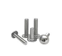 5-50PCS M3 M4 M5 M6 M8 304 Stainless Steel Semi-round Head with Pad Inner Hexagon Screws Round Head with Pad Machine Wire Bolt(12mm,M4 20PCS)