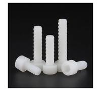 5~50pcs M3 M4 M5 M6 M8 M10 Black/White Nylon Hexagon Hex Socket Head Screw Cup Head Knurled Plastic Bolt for Insulation Use(White,20mm,M6 (20pcs))