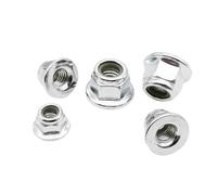 5-50pcs M3 M4 M5 M6 M8 M10 M12 Black Carbon 304 A2 Stainless Steel Hex Flange Nylon Insert Lock Nut Self-locking Nylock Locknut(Silver carbon steel,M12 5pcs)