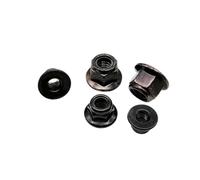 5-50pcs M3 M4 M5 M6 M8 M10 M12 Black Carbon 304 A2 Stainless Steel Hex Flange Nylon Insert Lock Nut Self-locking Nylock Locknut(Black carbon steel,M8 5pcs)