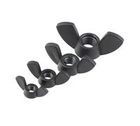 5-50Pcs M3 M4 M5 M6 M8 M10 M12 Butterfly Wing Nuts Black Nylon Wing Nuts Plastic Hand Tighten Nut(20pcs,M4)