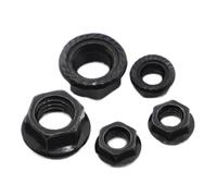 5-50pcs M3 M4 M5 M6 M8 M10 M12 Hexagonal Flange Nut Hex Black Locking Nuts Carbon DIN6923(M12 5pcs)