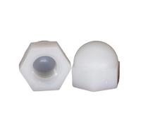 5-50Pcs M3 M4 M5 M6 M8 M10 M12 White Or Black Nylon Cap Nuts Decorative Cover Semicircle Acorn Nut(White,M10 10pcs)