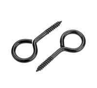 5-50pcs Screw Eye Hooks Heavy Duty 12 14 16 Black Zinc Plated 1-5 Metal Small Eyelet Screws for hanging lights DIY Jewelry(No.12 10pcs)
