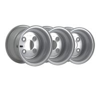 5.50x8 Steel Wheel Rim 4 stud Metric 100mm PCD 60mm Centre Hole 357kg (Set of 3)