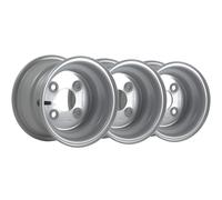 5.50x8 Steel Wheel Rims 4 stud 4" PCD 66.7mm Centre Hole 357kgs Load (Set of 3)
