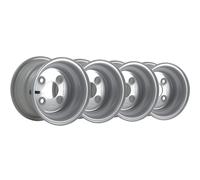 5.50x8 Steel Wheel Rims 4 stud 4" PCD 66.7mm Centre Hole 357kgs Load (Set of 4)