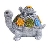5.51 * 3.94 * 3.86inch Anti-Fly Ash and Anti-Smoke Smell Ashtray Creative Resin Succulent Mother and Baby Turtle Ashtray with Lid (Turtle Ashtray)
