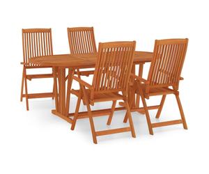 (5/547) vidaXL Solid Wood Eucalyptus Garden Dining Set with/without Footrest 5/7 Piece