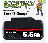 5.5Ah 18V Replacement Battery For Einhell Battery Power X-Change Lithium PXC LED