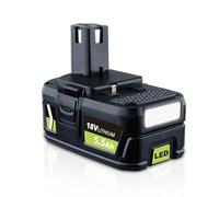 5.5Ah Replacement for Ryobi 18V Battery with LED Indicator Compatible with P102 P103 P104 P105 P106 P107 P108 RB18L50 RB18L40 RB18L25 RB18L15 RB18L13 and BPL-1815 Cordless Tools