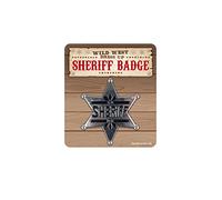 HENBRANDT Adult Sheriff Badge 5.5cm Star Badge Police Sheriff Cowboy Detective Badge Wild West Fancy Dress Halloween Cosplay Fancy Dress Costume Accessories for Men and Women