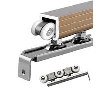 5.5ft 6.6ft 10ft 15ft Sliding Door Hardware Kit, Heavy Duty Box Rail Exterior Barn Door, Wall Mount Track for Pocket Door Bypass Door Closet Door(1.8m/5.9ft)