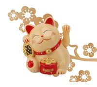 5.5in Lucky Fortune Cat, Electric Waving Arm Fortune Cat, Lucky Cat with Waving Arm, Feng Shui Deoration for Shops Restaurants Living Room Home Cashier Desk (MLY11020-2 Yellow)