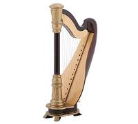 5.5in Wooden Miniature Harp, small decorative lyre model for festive holiday home decor, charming musical ornament for Christmas birthday gifts