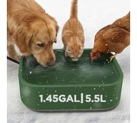 5.5L/1.45Gal Extra Large Heated Water Bowl, Indoor & Outdoor Winter Antifreezing Pet Heated Thermal Water Bowl Dish, Anti Chewy Cord, BPA-Free, Pet Products for Dog Cats Rabbit Chicken Duck Squirrel