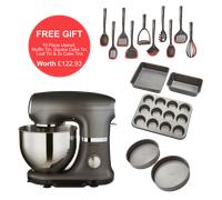 5.5L Die Cast Stand Mixer, 10 Piece Utensil Set & Cake Tin Set