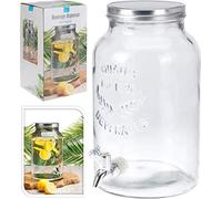 5.5Lt Glass Screw Top Drink Beverage Serving Dispenser Party Jar with Tap