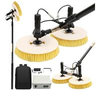 5.5m Solar Panel Cleaning Tool - Dual Head Automatic Brush, Roof & Window Cleaner, Outdoor Cleaning Equipment for Photovoltaic Panels & Windows, 3.5m/7.5m Options Availab,Mains Electricity-5.5M