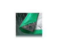 (5.5M x 7M) Green/Silver Waterproof Tarpaulin Sheet Tarp Cover With Eyelets