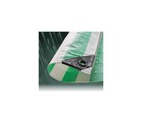 (5.5M x 7M) Green Striped Waterproof Tarpaulin Sheet Tarp Cover With Eyelets