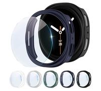 5+5Pack Hard PC Screen Protector+Cases for Samsung Galaxy Watch 8 Case 40mm,Full Protection Anti-scratched Bumper Cover with HD Clear Tempered Glass Screen Protector for Samsung Watch 8 40mm(ONLY)