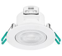 5.5W Integrated LED Spotlight, 4000K, Dimmable, White, IP44 - Pack of 3 - 90030