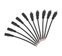 5.5x2.1mm DC Power Jack Panel Mount Socket with Cable for CCTV Adaptor LED Strip Connector Screw Terminal Block 5 Pairs Black