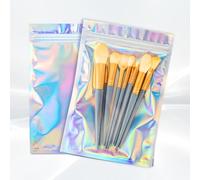 5.5x7.8 inch Holographic Packaging Bags, Resealable Foil Pouch Mylar Sample Bag Great for Small Business and Party Favor Food Storage（50 Pcs-5.5x7.8 in）Holographic Color