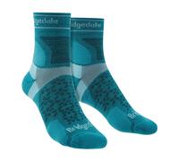 (5-6.5 UK, Teal) Bridgedale - Womens Trail Running Ultralight T2 Merino Wool Sport 3/4 Crew Socks