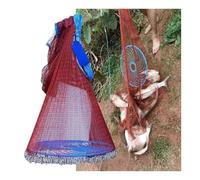 5 6 7 8 9 10 11 Ft Radius Throw Cast Net for Salt & Freshwater, Casting Fishing Net with Needle, Bait Net for Lakes Rivers Ocean(1/2in Mesh,Diameter 6.0m/19.7ft)