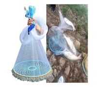 5 6 7 8 9 10 12 Ft Height Saltwater Fishing Cast Net for Beginners, Hand Cast Net with Iron Chain Sinker, Lakes Rivers Ocean