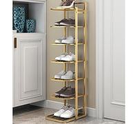 5/6/7/8/9/10 Tier Shoe Rack，Narrow Sturdy Shoe Shelf Organizer, Vertical Shoe Stand, Space Saving DIY Free Standing Shoes Storage Organizer, Shoe Shelf Shoe Tower (Color : Gold, Size : 7 layers)