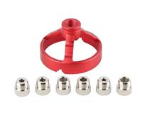 5/6/7/8/9/10mm Woodworking Drill Punch Guide Locator, Vertical Drilling Fixture for Precise Hole Positioning, DIY Woodworking Tool with Steel Sleeves for Accurate Alignment on Vari (Red)
