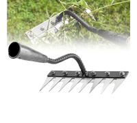 5/6/7/8 Teeth Carbon Steel Garden Weeding Rake, Detachable Gardening Hand Weeder Puller Tool, Garden Rakes Metal Heavy Duty, Effective for Lawn Yard and Garden Farm Uprooting (7 Tines)