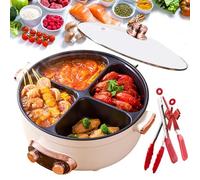 5/6/7L Large Capacity Four Grid Multifunctional Stew Pot, 4 Grid Electric Hot Pot, All-in-one Wonder Pots with 4 Flavors, Double-Sided Separate Temperature Control, Save Time (4 Grid-6L)