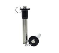 5/6/8/10/12/16/20/25mm Diameter Stainless Steel Push Button Quick Release Spring-Loaded Ball Lock Pin with Lanyard for Audio and Stage Equipment, 16x75mm