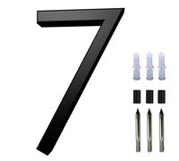 5/6/8/10/12 Inch Modern House Numbers with Screws Metal Floating Door Number Black Mailbox Address Number Sign Exterior Decorative, for Apartment Wall Decor Outside Hotel Yard Garden Plaque(7,8In)