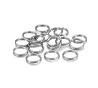 5/6 /8/10/ 12mm Stainless Steel Open Jump Split Rings Double Loops Connectors for DIY Keyring(Silver,1.0x15mm)