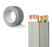 5/6 Core Flat Flexible Cable TVVB, 0.75mm²-4mm², Pure Copper Conductor, PVC Insulated For Sliding Doors, Retractable Gates, And Automation Systems(30ft,1mm2-5c)