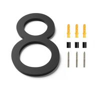5/6 Inch Floating House Numbers with Screws Modern Acrylic Door Number Black Mailbox Address Sign Exterior Decorative, for Apartment Hotel Wall Decor Office Outside Garden Plaque Yard(8,6In)