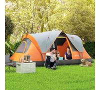 Outsunny 5-6 Man Dome Camping Tent Hiking Shelter UV Protection 3000mm Water Resistant Tunnel Tent - Orange