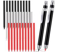 5.6 mm Diameter Mechanical Pencil Artist Carpenter Drafting Pencils Come with Pencil Refills Metal Marker with Built Sharpener for Construction Drafting Crafting Sketching Wood Working (64 Pcs)